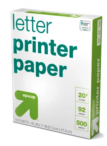 copy paper, letter size